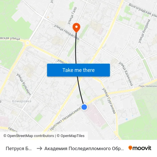 Петруся Броўкі to Академия Последипломного Образования map