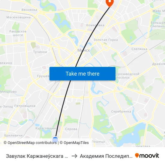 Завулак Каржанеўскага (Переулок Корженевского) to Академия Последипломного Образования map