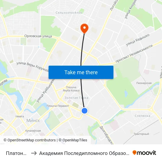 Платонава to Академия Последипломного Образования map