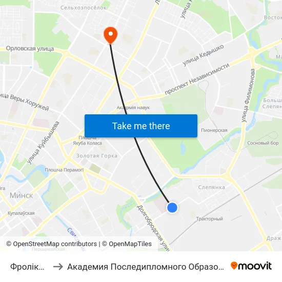 Фролікава to Академия Последипломного Образования map