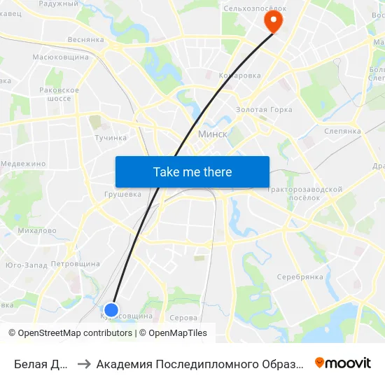 Белая Дача to Академия Последипломного Образования map
