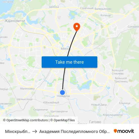 Мінскрыбпрам to Академия Последипломного Образования map