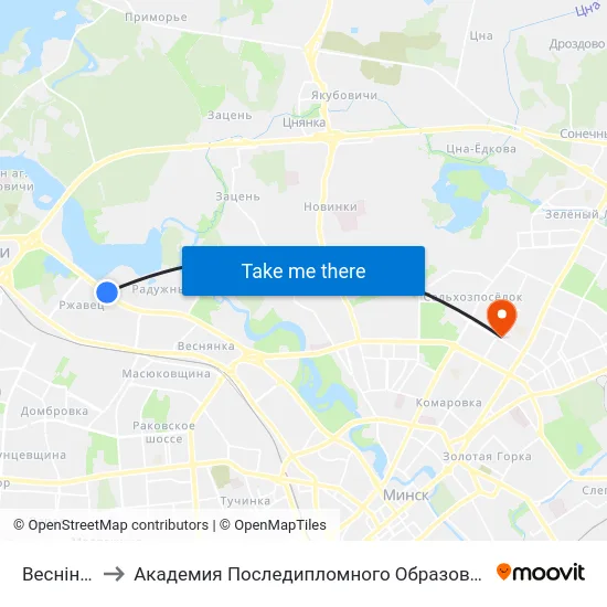 Веснінка to Академия Последипломного Образования map