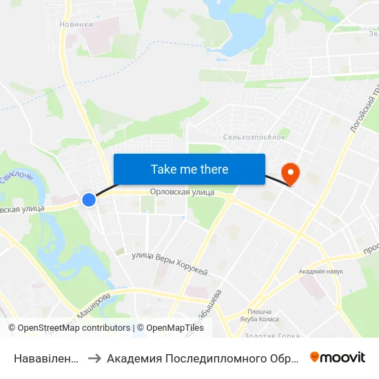 Нававіленская to Академия Последипломного Образования map