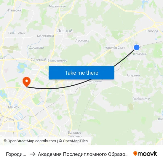 Городище to Академия Последипломного Образования map