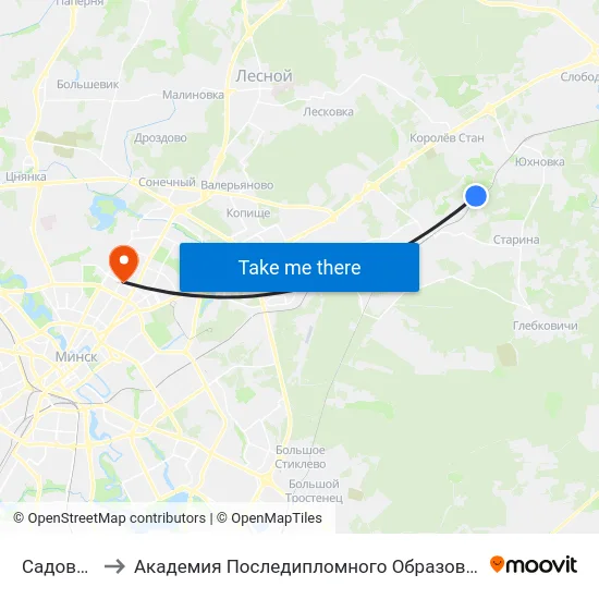 Садовый to Академия Последипломного Образования map