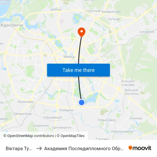 Віктара Турава to Академия Последипломного Образования map
