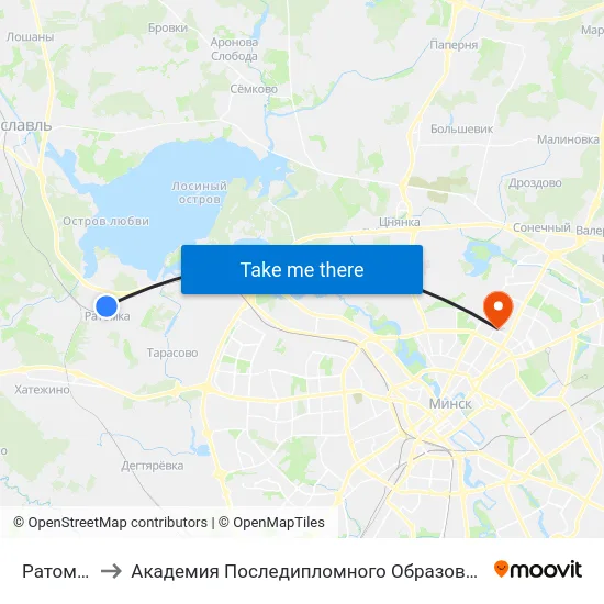 Ратомка to Академия Последипломного Образования map