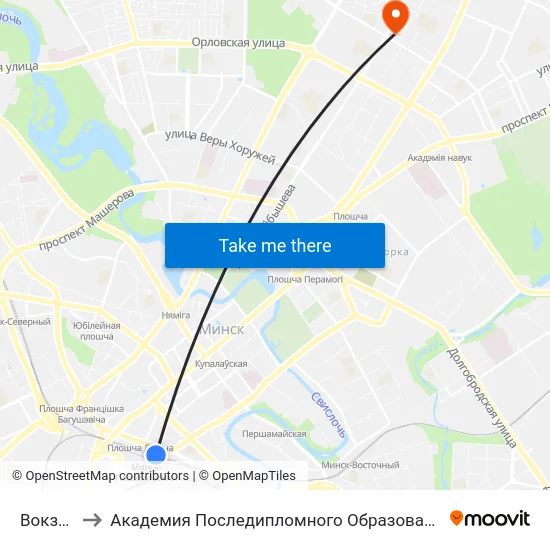 Вокзал to Академия Последипломного Образования map