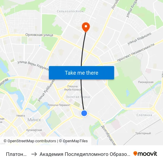 Платонова to Академия Последипломного Образования map