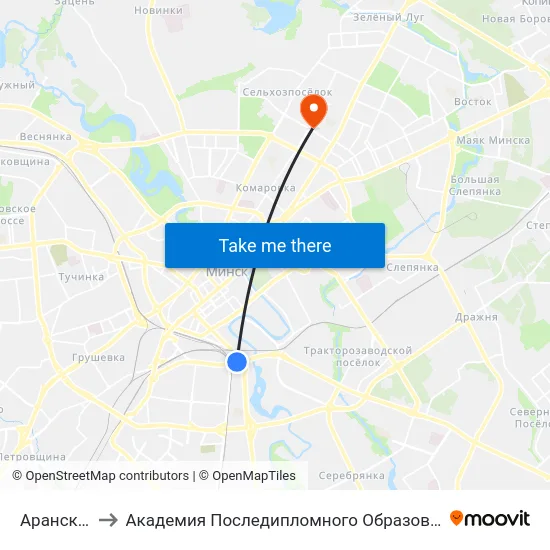 Аранская to Академия Последипломного Образования map