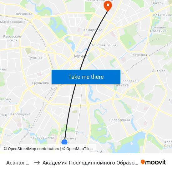 Асаналіева to Академия Последипломного Образования map
