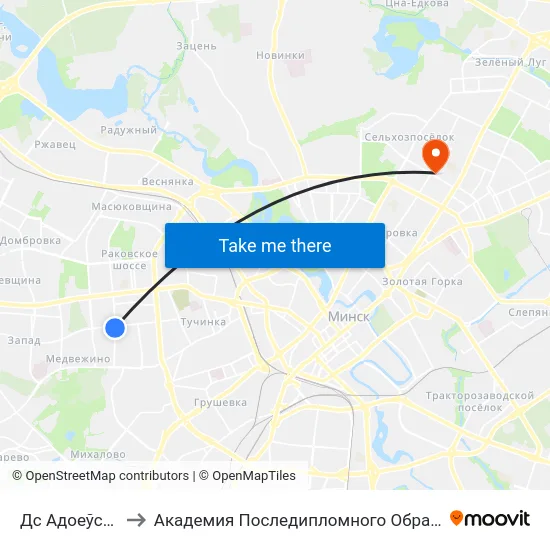 Дс Адоеўскага to Академия Последипломного Образования map