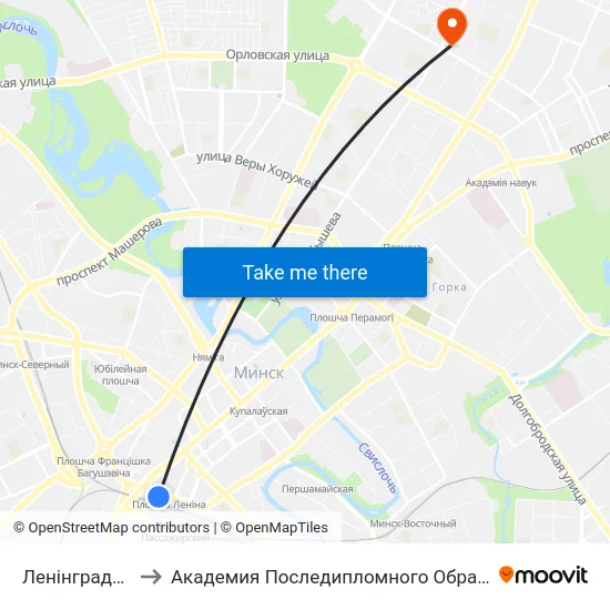Ленінградская to Академия Последипломного Образования map