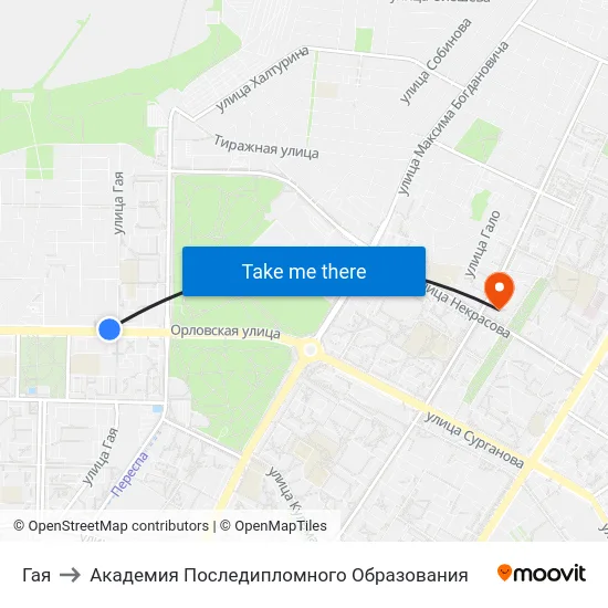 Гая to Академия Последипломного Образования map