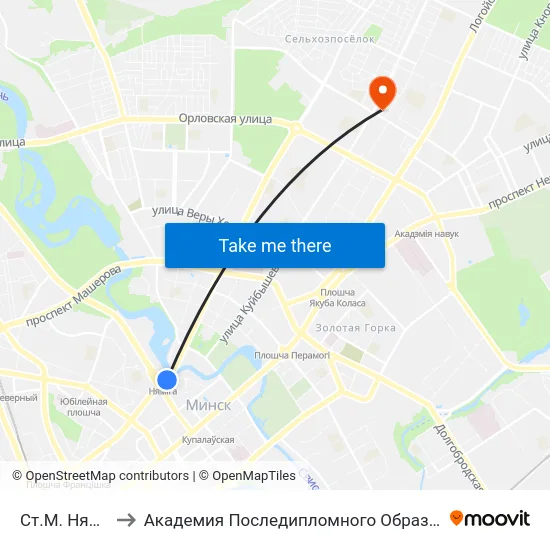 Ст.М. Няміга to Академия Последипломного Образования map