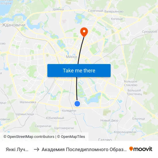 Янкі Лучыны to Академия Последипломного Образования map