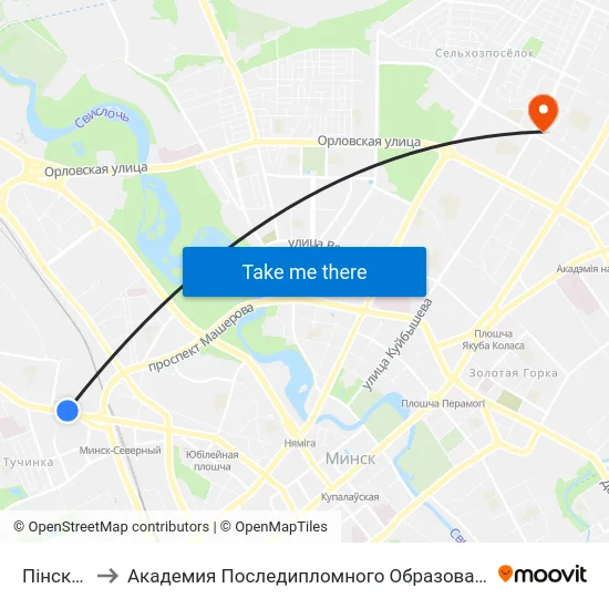 Пінская to Академия Последипломного Образования map