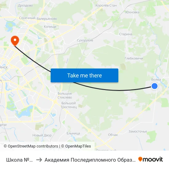 Школа №194 to Академия Последипломного Образования map