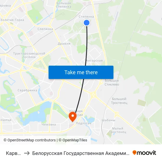 Карвата to Белорусская Государственная Академия Авиации map