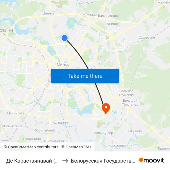 Дс Карастаянавай (Пасадка Пасажыраў) to Белорусская Государственная Академия Авиации map