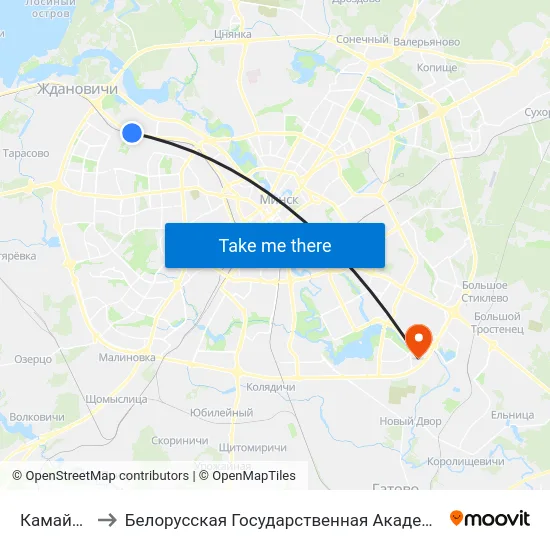 Камайская to Белорусская Государственная Академия Авиации map