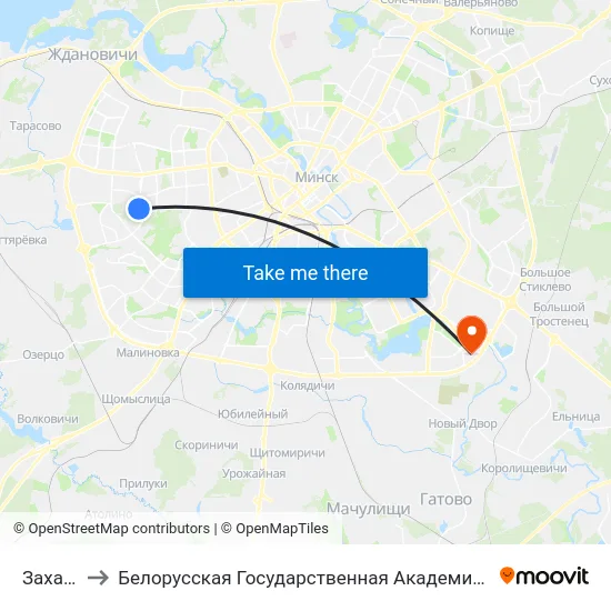 Захад-4 to Белорусская Государственная Академия Авиации map