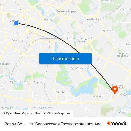 Завод Белпласт to Белорусская Государственная Академия Авиации map