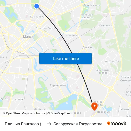 Плошча Бангалор (Площадь Бангалор) to Белорусская Государственная Академия Авиации map