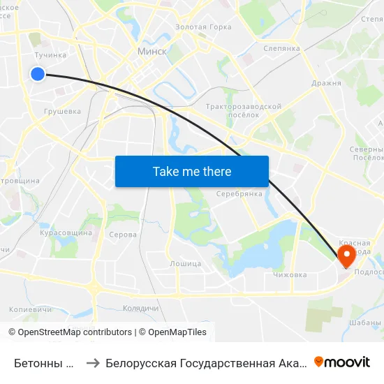 Бетонны Праезд to Белорусская Государственная Академия Авиации map
