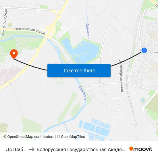 Дс Шабаны to Белорусская Государственная Академия Авиации map