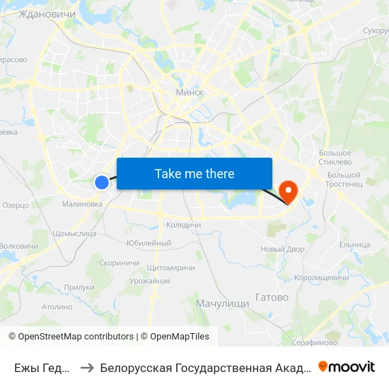 Ежы Гедройца to Белорусская Государственная Академия Авиации map