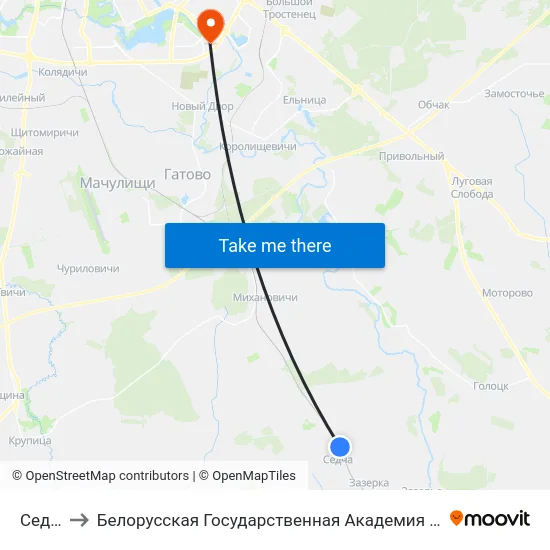 Седча to Белорусская Государственная Академия Авиации map