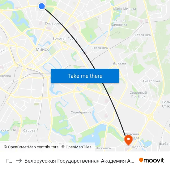 Гая to Белорусская Государственная Академия Авиации map
