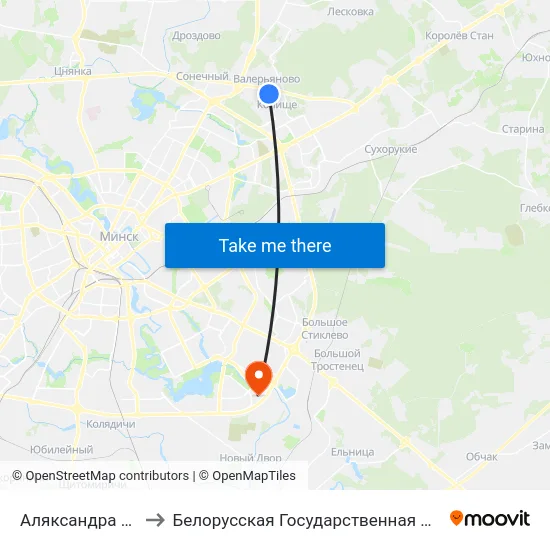 Аляксандра Якаўлева to Белорусская Государственная Академия Авиации map