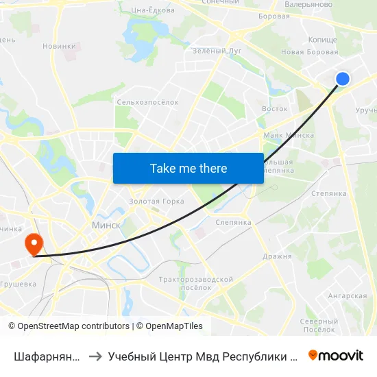 Шафарнянская to Учебный Центр Мвд Республики Беларусь map