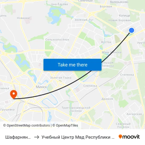 Шафарнянская to Учебный Центр Мвд Республики Беларусь map