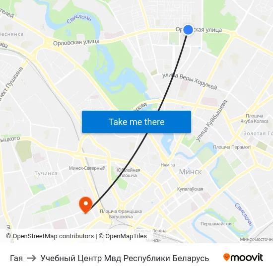 Гая to Учебный Центр Мвд Республики Беларусь map