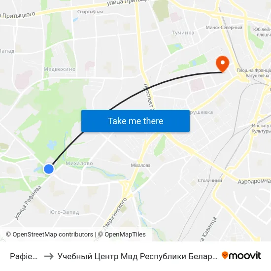 Рафіева to Учебный Центр Мвд Республики Беларусь map