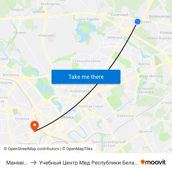 Маневіча to Учебный Центр Мвд Республики Беларусь map