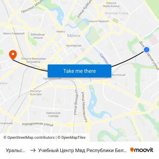 Уральская to Учебный Центр Мвд Республики Беларусь map
