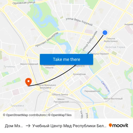 Дом Мэблі to Учебный Центр Мвд Республики Беларусь map