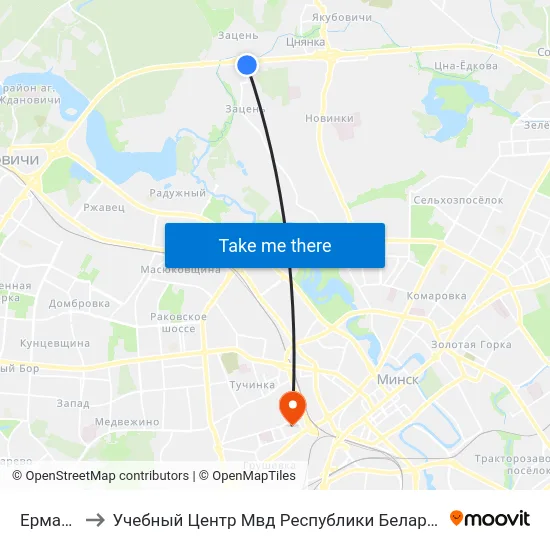Ермака to Учебный Центр Мвд Республики Беларусь map
