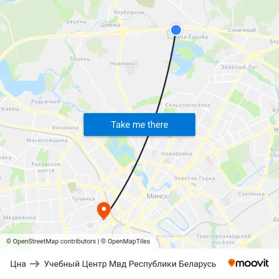 Цна to Учебный Центр Мвд Республики Беларусь map
