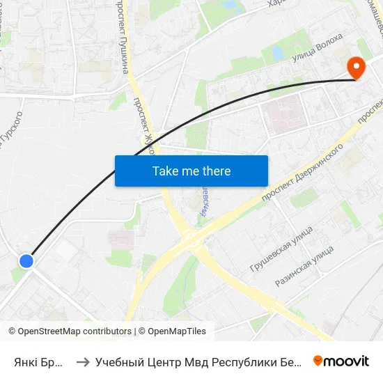Янкі Брыля to Учебный Центр Мвд Республики Беларусь map