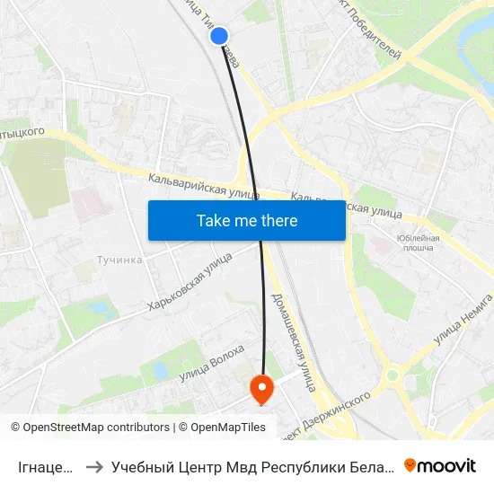 Ігнаценкі to Учебный Центр Мвд Республики Беларусь map