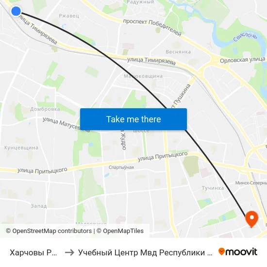 Харчовы Рынак to Учебный Центр Мвд Республики Беларусь map