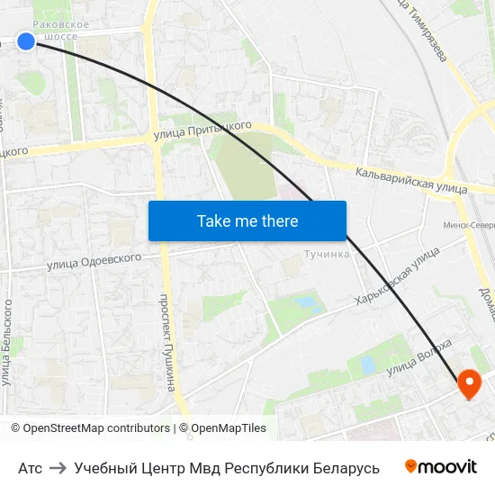 Атс to Учебный Центр Мвд Республики Беларусь map