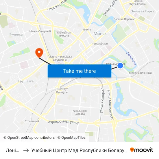 Леніна to Учебный Центр Мвд Республики Беларусь map