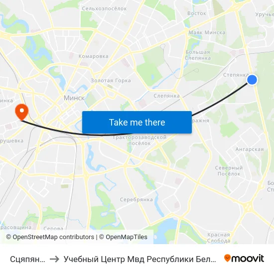 Сцяпянка to Учебный Центр Мвд Республики Беларусь map
